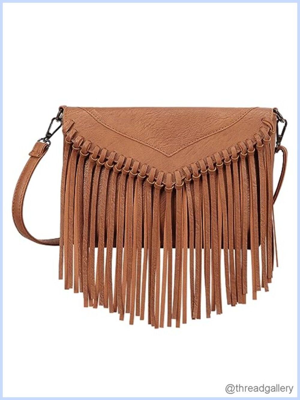 PU Leather Hobo Fringe Crossbody Tassel Purse Vintage Flap Envelope Handbag